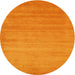 Round Machine Washable Contemporary Dark Orange Rug, wshcon50