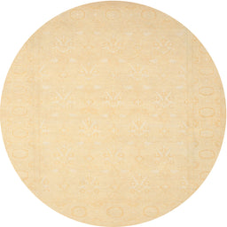 Round Contemporary Sun Yellow Solid Rug, con511