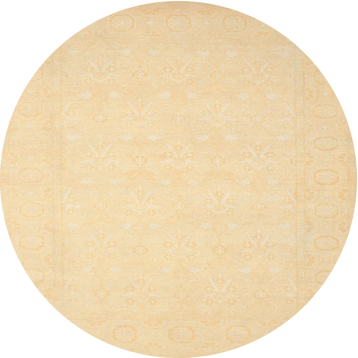 Round Contemporary Sun Yellow Solid Rug, con511