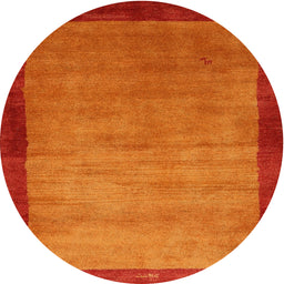 Round Machine Washable Contemporary Neon Red Rug, wshcon518
