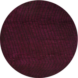 Round Contemporary Deep Red Modern Rug, con519
