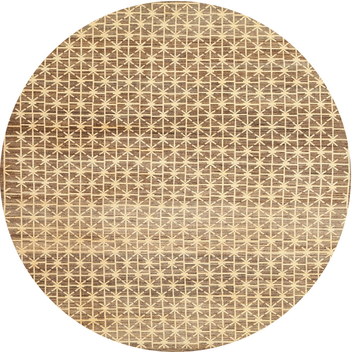 Round Contemporary Light Brown Modern Rug, con525