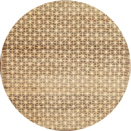 Round Machine Washable Contemporary Light Brown Rug, wshcon525
