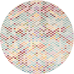 Round Contemporary Gold Modern Rug, con528
