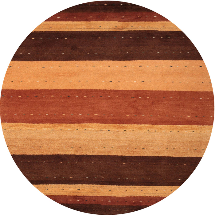 Round Contemporary Saffron Red Modern Rug, con530