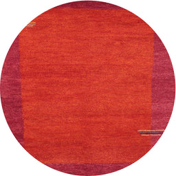 Round Machine Washable Contemporary Red Rug, wshcon531