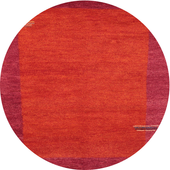 Round Contemporary Red Modern Rug, con531
