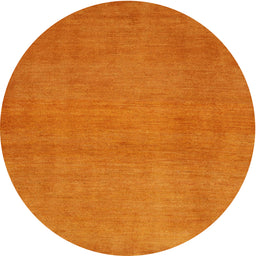 Round Contemporary Orange Red Modern Rug, con536