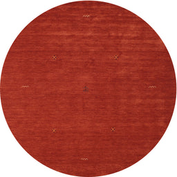 Round Machine Washable Contemporary Red Rug, wshcon538