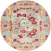 Round Contemporary Sunrise Orange Modern Rug, con544