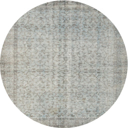 Round Machine Washable Contemporary Pale Silver Gray Rug, wshcon546