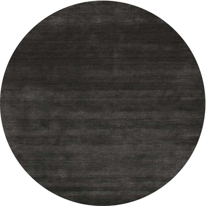 Round Machine Washable Contemporary Charcoal Black Rug, wshcon54