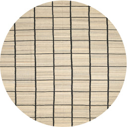 Round Machine Washable Contemporary Khaki Gold Rug, wshcon552