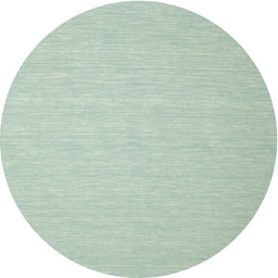 Round Machine Washable Contemporary Green Rug, wshcon563