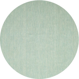 Round Machine Washable Contemporary Green Rug, wshcon564