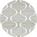 Round Machine Washable Contemporary Gunmetal Gray Rug, wshcon566