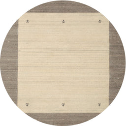 Round Contemporary Brown Solid Rug, con568