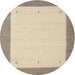 Round Contemporary Brown Solid Rug, con569