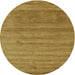 Round Machine Washable Contemporary Caramel Brown Rug, wshcon56