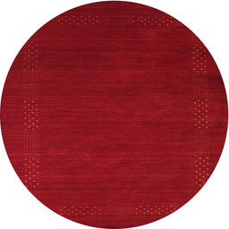 Round Contemporary Neon Red Modern Rug, con571