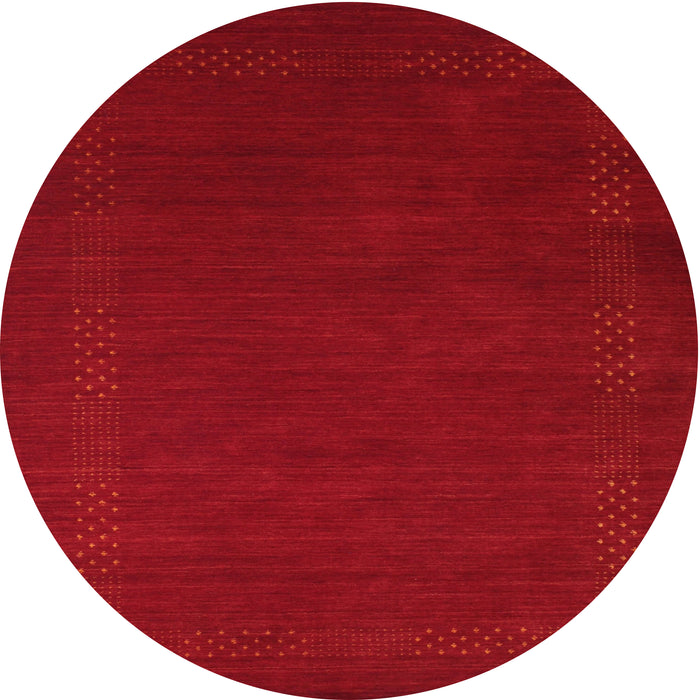 Round Machine Washable Contemporary Neon Red Rug, wshcon571