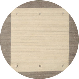 Round Machine Washable Contemporary Brown Rug, wshcon573