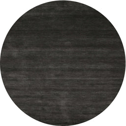 Round Machine Washable Contemporary Charcoal Black Rug, wshcon57