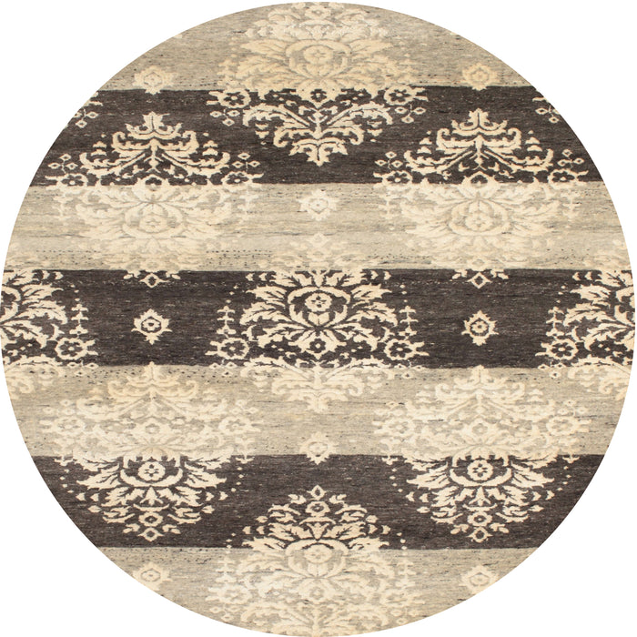 Round Machine Washable Contemporary Brown Rug, wshcon592