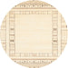 Round Machine Washable Contemporary Brown Rug, wshcon593