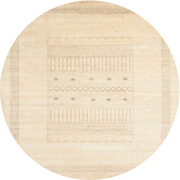 Round Contemporary Golden Blonde Gold Solid Rug, con595