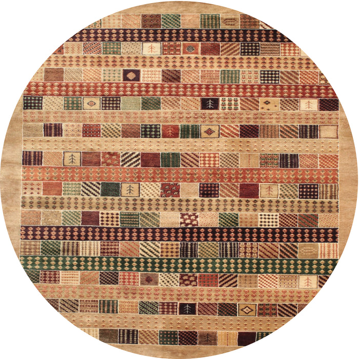 Round Machine Washable Contemporary Mahogany Brown Rug, wshcon597