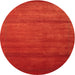 Round Machine Washable Contemporary Neon Red Rug, wshcon598