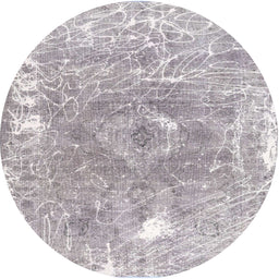 Round Machine Washable Contemporary Light Gray Rug, wshcon607