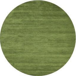 Round Machine Washable Contemporary Green Rug, wshcon60