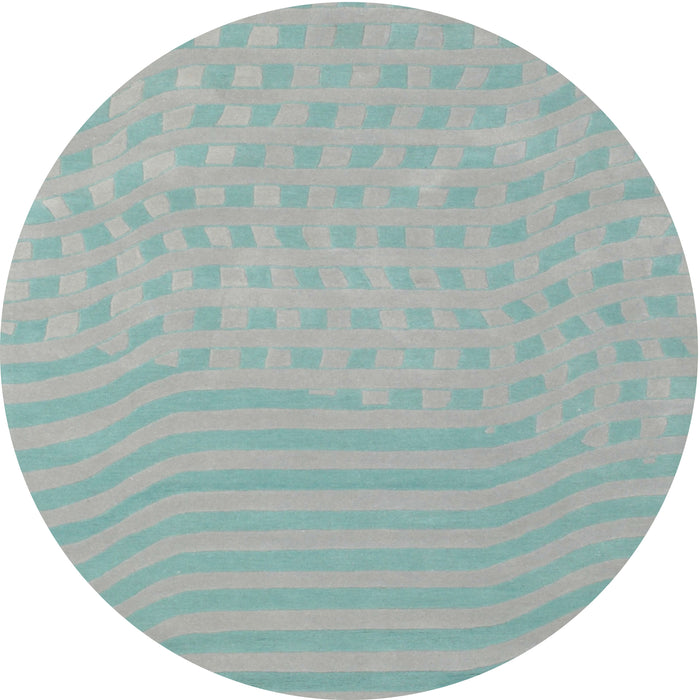 Round Contemporary Dark Gray Modern Rug, con613