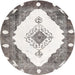 Round Contemporary Dark White Beige Modern Rug, con618