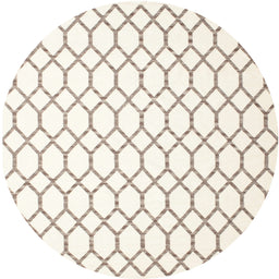 Round Machine Washable Contemporary Beige Rug, wshcon619