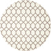 Round Contemporary Beige Trellis Rug, con621