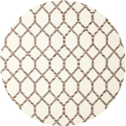 Round Machine Washable Contemporary Blonde Beige Rug, wshcon630