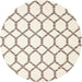 Round Machine Washable Contemporary Tan Brown Rug, wshcon631