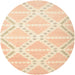 Round Contemporary Golden Blonde Gold Modern Rug, con632