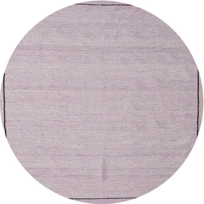 Round Machine Washable Contemporary Purple Thistle Purple Rug, wshcon638