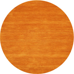 Round Machine Washable Contemporary Orange Red Rug, wshcon63