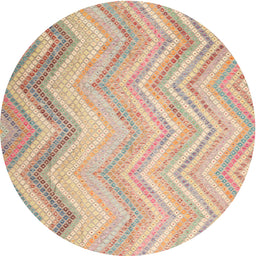 Round Contemporary Brown Southwestern Rug, con642