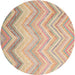 Round Contemporary Brown Southwestern Rug, con642