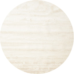 Round Contemporary Soft Ivory Beige Solid Rug, con644