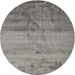 Round Machine Washable Contemporary Gunmetal Gray Rug, wshcon645