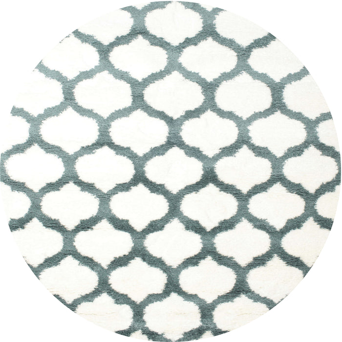 Round Machine Washable Contemporary Dark Gray Rug, wshcon646