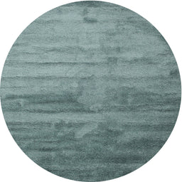 Round Machine Washable Contemporary Green Rug, wshcon647