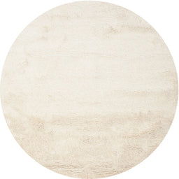 Round Contemporary Champagne Beige Solid Rug, con651